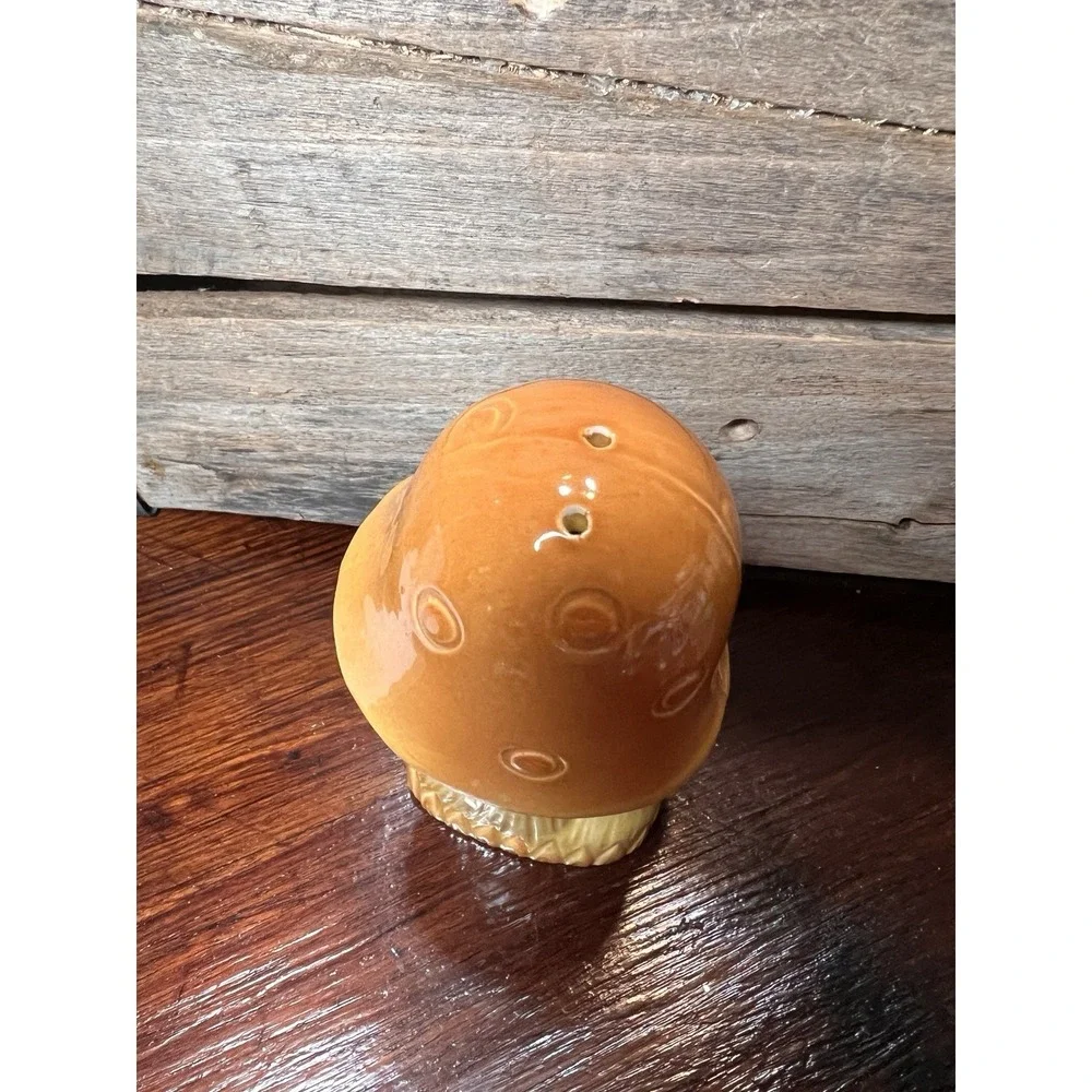Vintage MCM Tall Double Mushroom Porcelain Shaker Made in Japan Orange